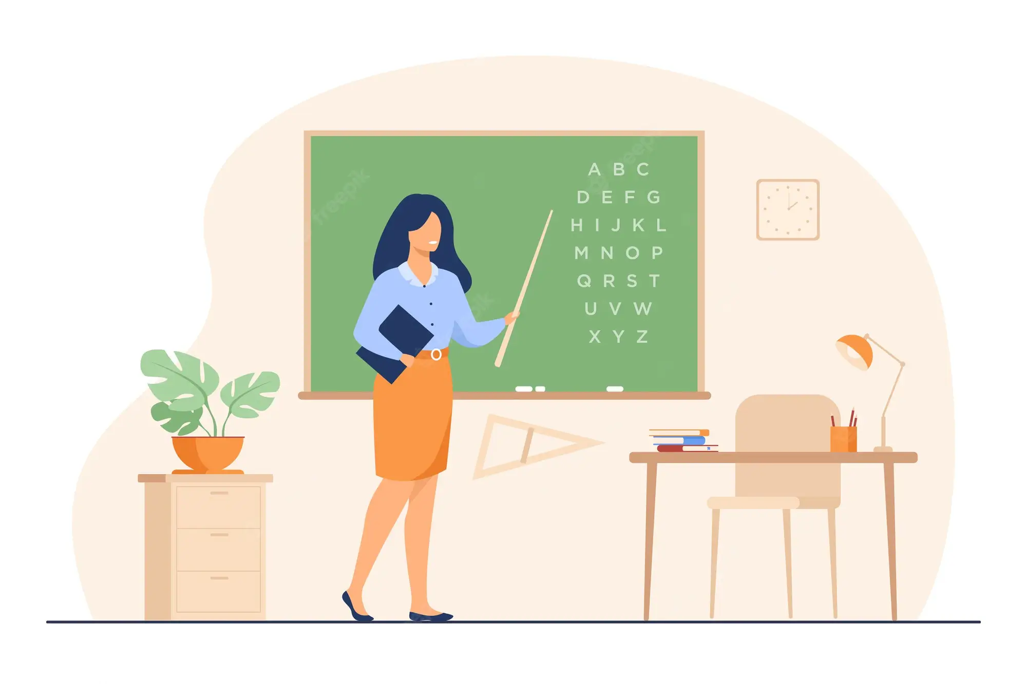 teacher-standing-near-blackboard-holding-stick-isolated-flat-vector-illustration-cartoon-woman-character-near-chalkboard-pointing-alphabet_74855-8600
